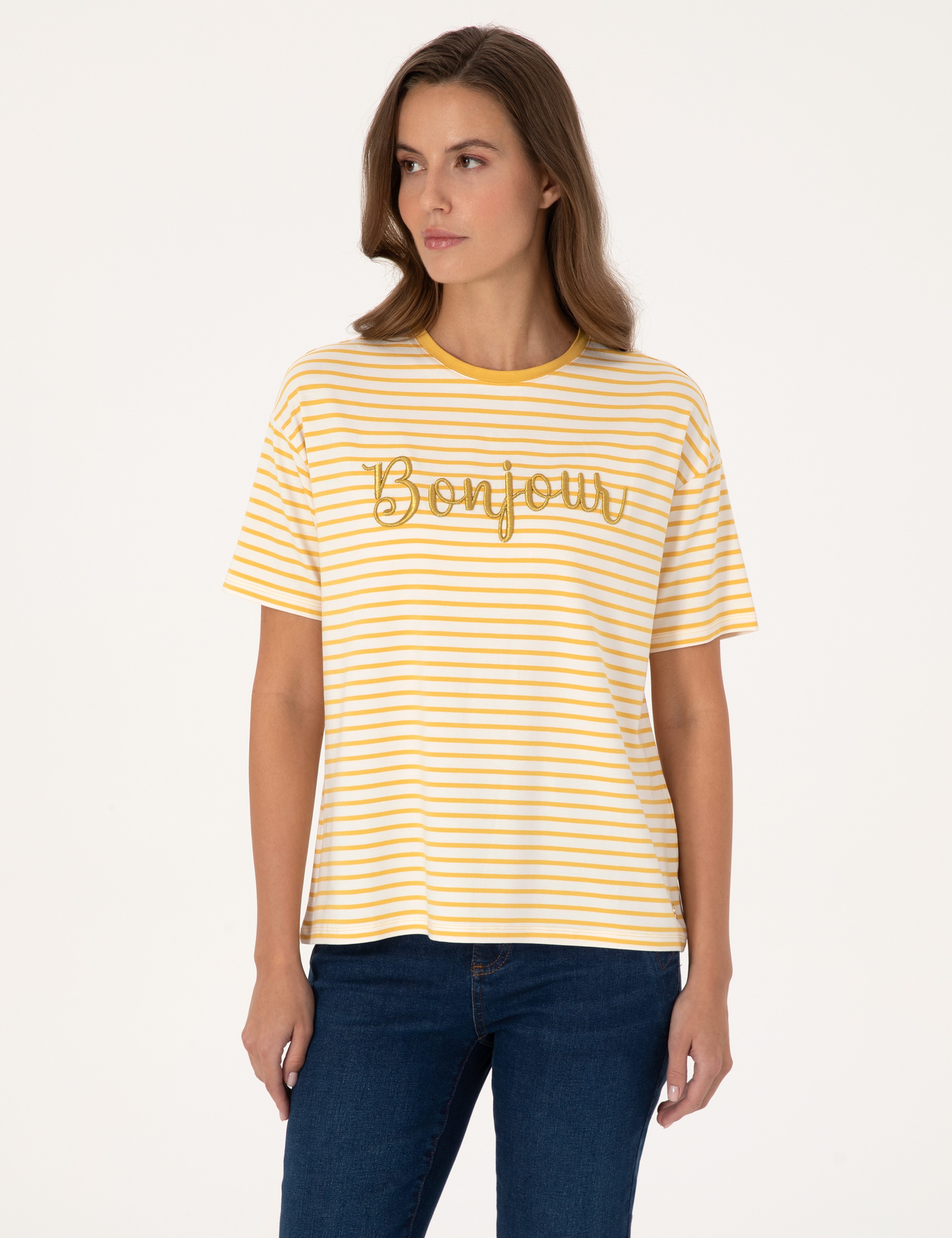 Sarı Comfort Fit Tişört