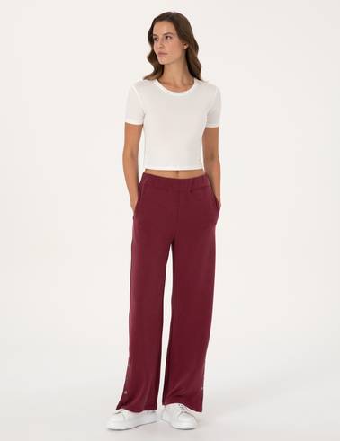 Vişne Flare Fit Eşofman Altı