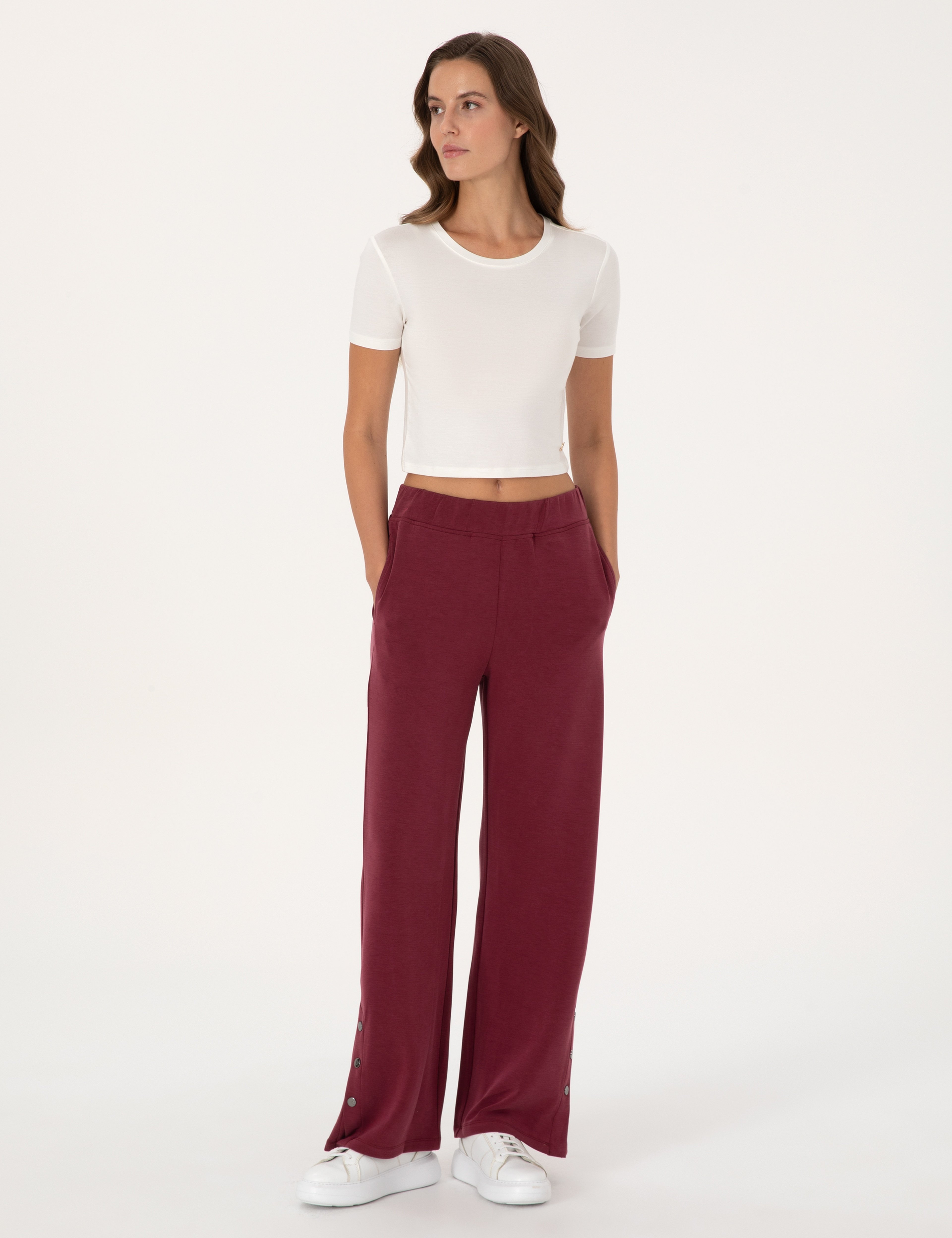 Vişne Flare Fit Eşofman Altı