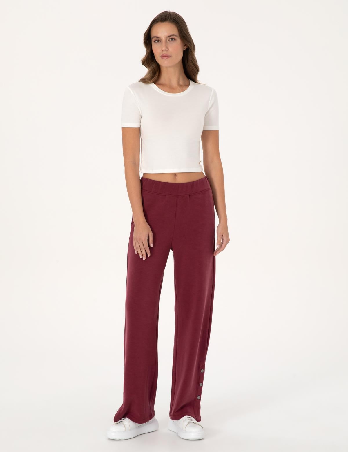 Vişne Flare Fit Eşofman Altı