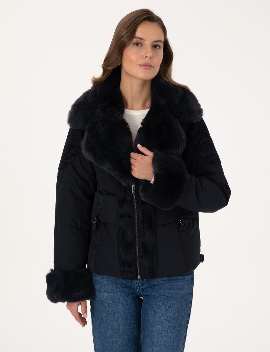 Lacivert Comfort Fit Mont