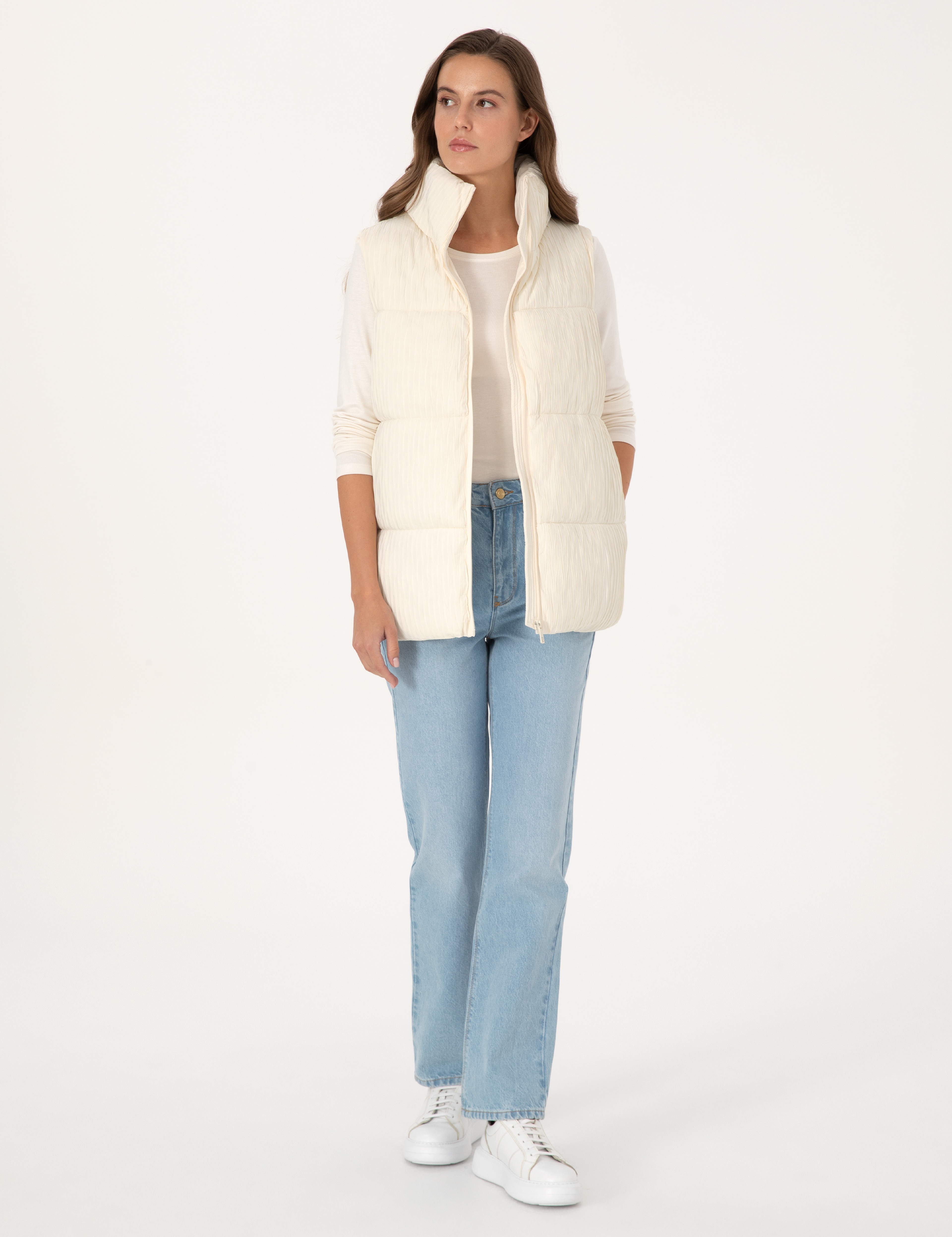 Ekru Regular Fit Yelek - Image 4