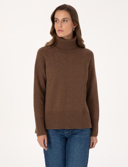 Kahverengi Comfort Fit Kazak - 50316667012