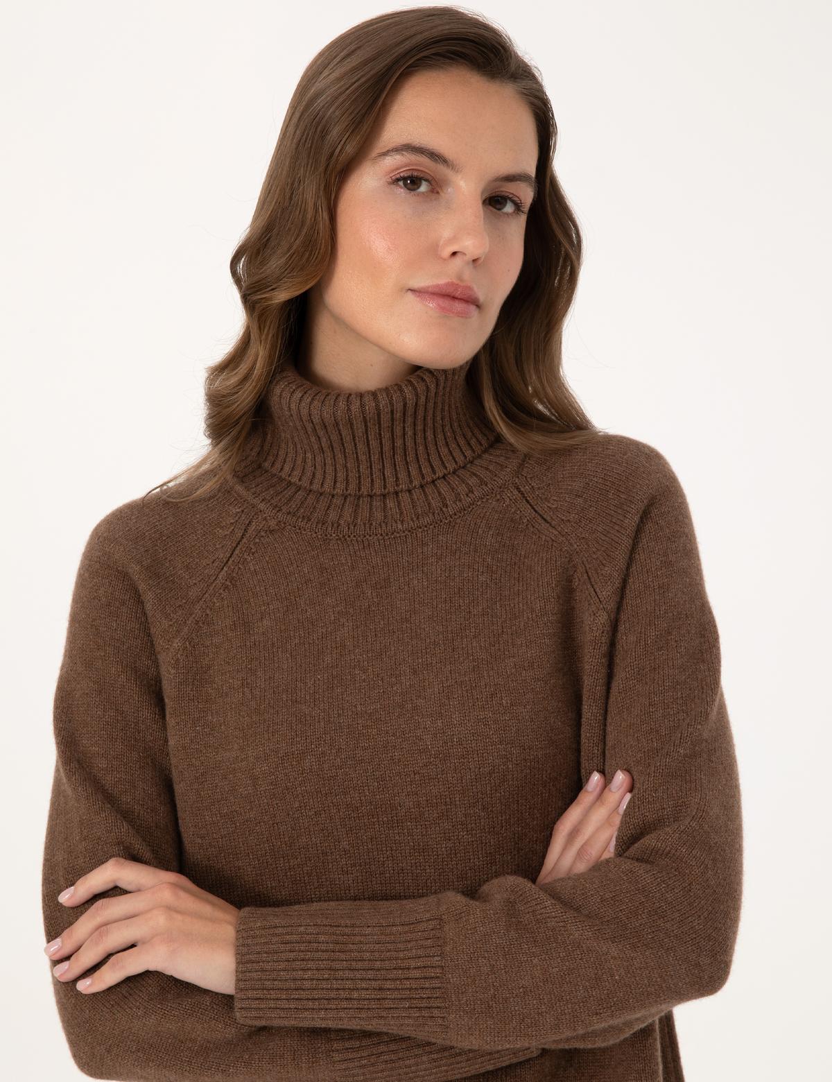 Kahverengi Comfort Fit Kazak - 50316667012