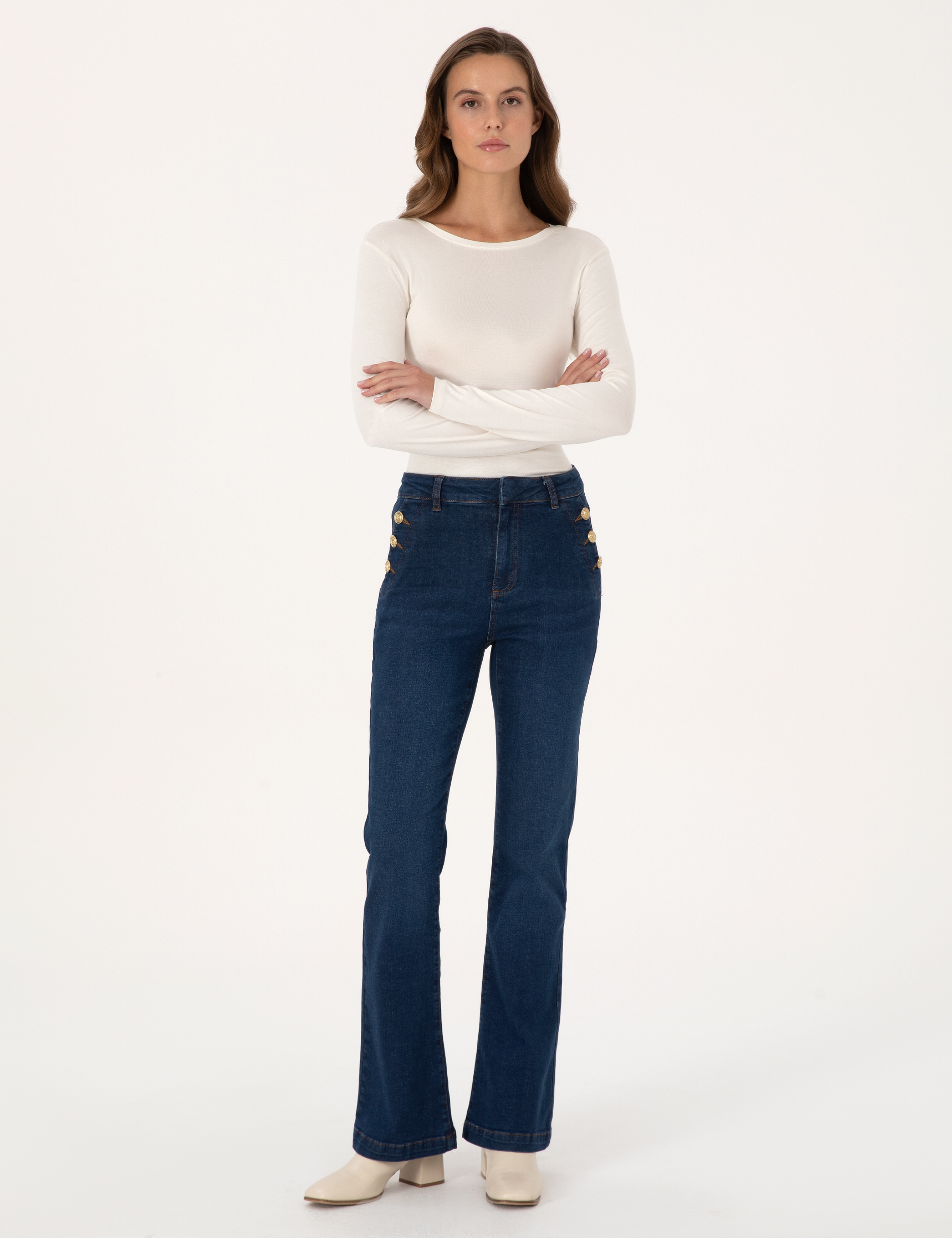 Saks Flare Fit Jean Pantolon - Image 1