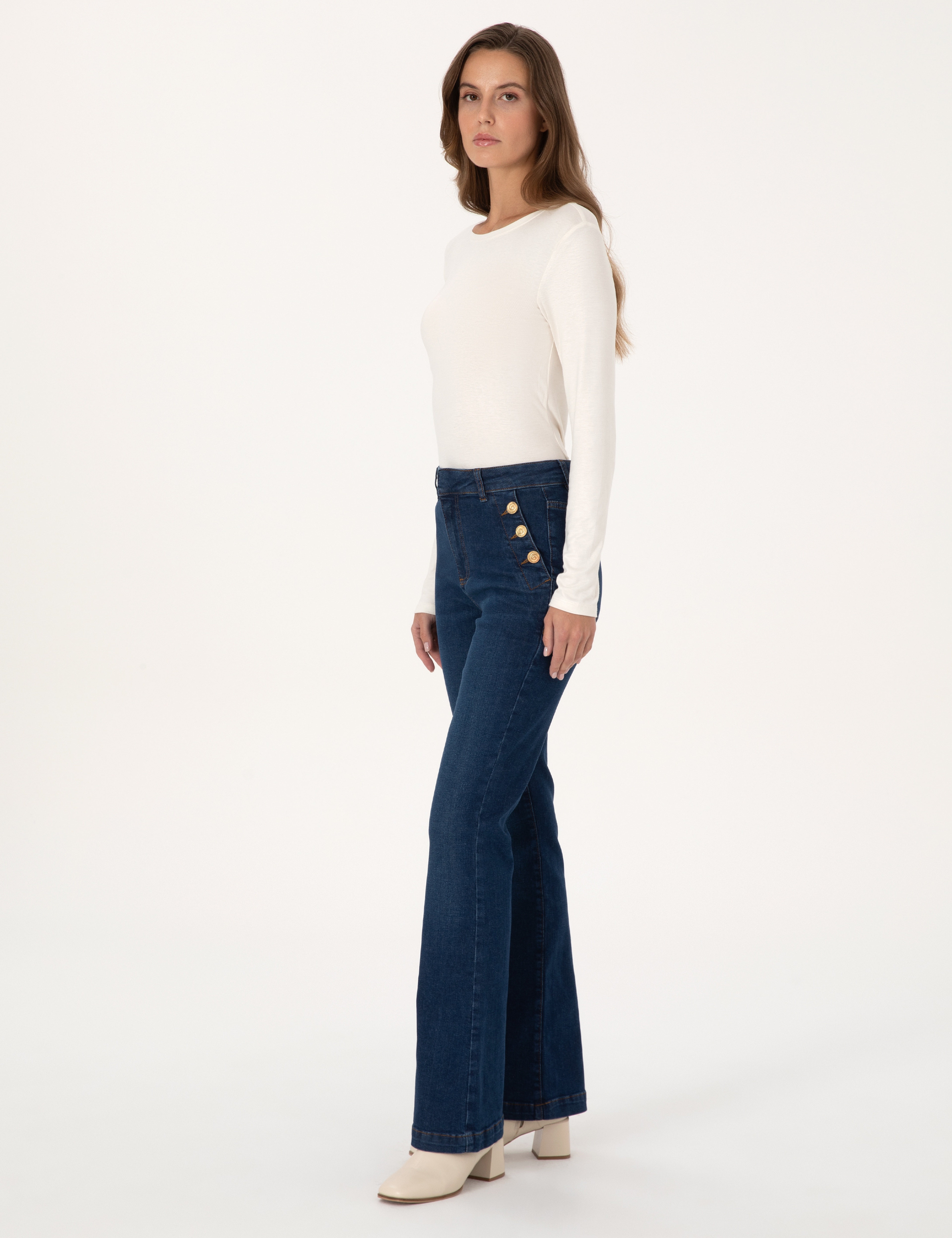 Saks Flare Fit Jean Pantolon - Image 3