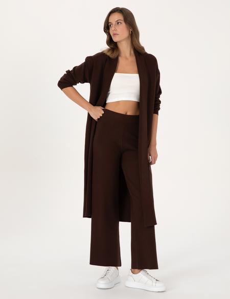 Kahverengi Loose Fit Triko Pantolon - 50311588022