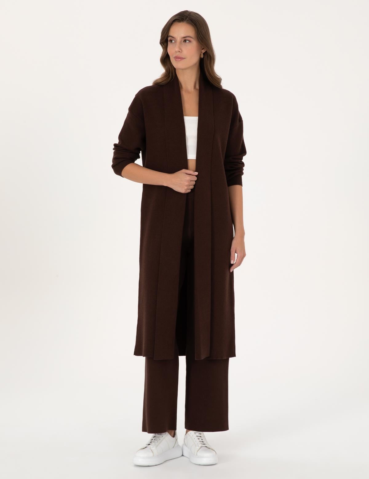 Kahverengi Loose Fit Triko Pantolon