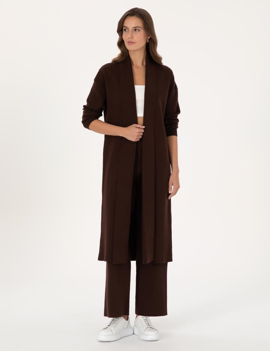 Kahverengi Loose Fit Triko Pantolon