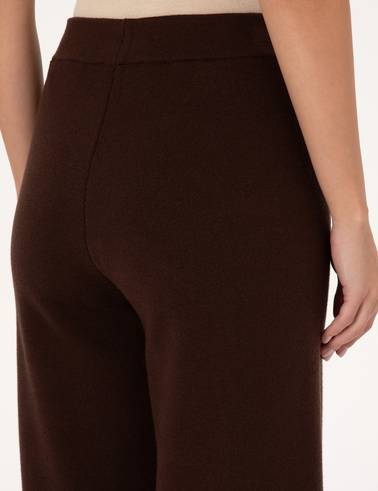 Kahverengi Loose Fit Triko Pantolon