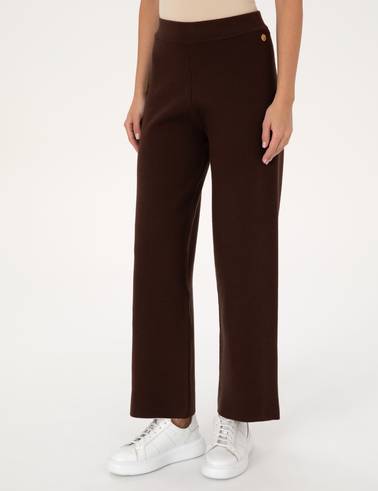 Kahverengi Loose Fit Triko Pantolon
