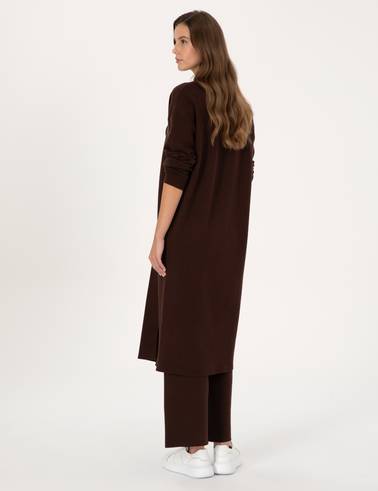 Kahverengi Loose Fit Triko Pantolon