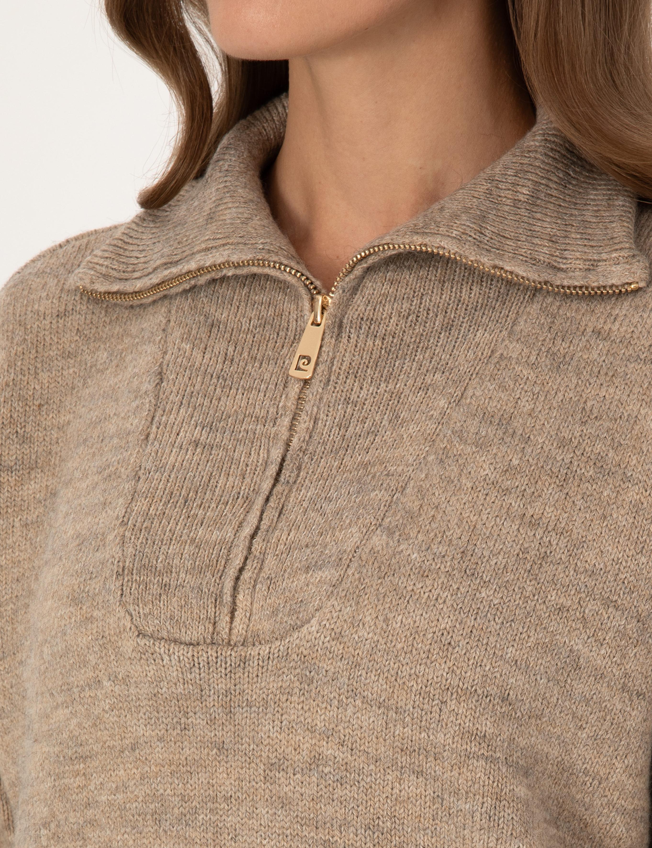 Vizon Comfort Fit Fermuarlı Dik Yaka Kazak