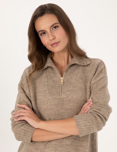 Vizon Comfort Fit Fermuarlı Dik Yaka Kazak - 50316329015