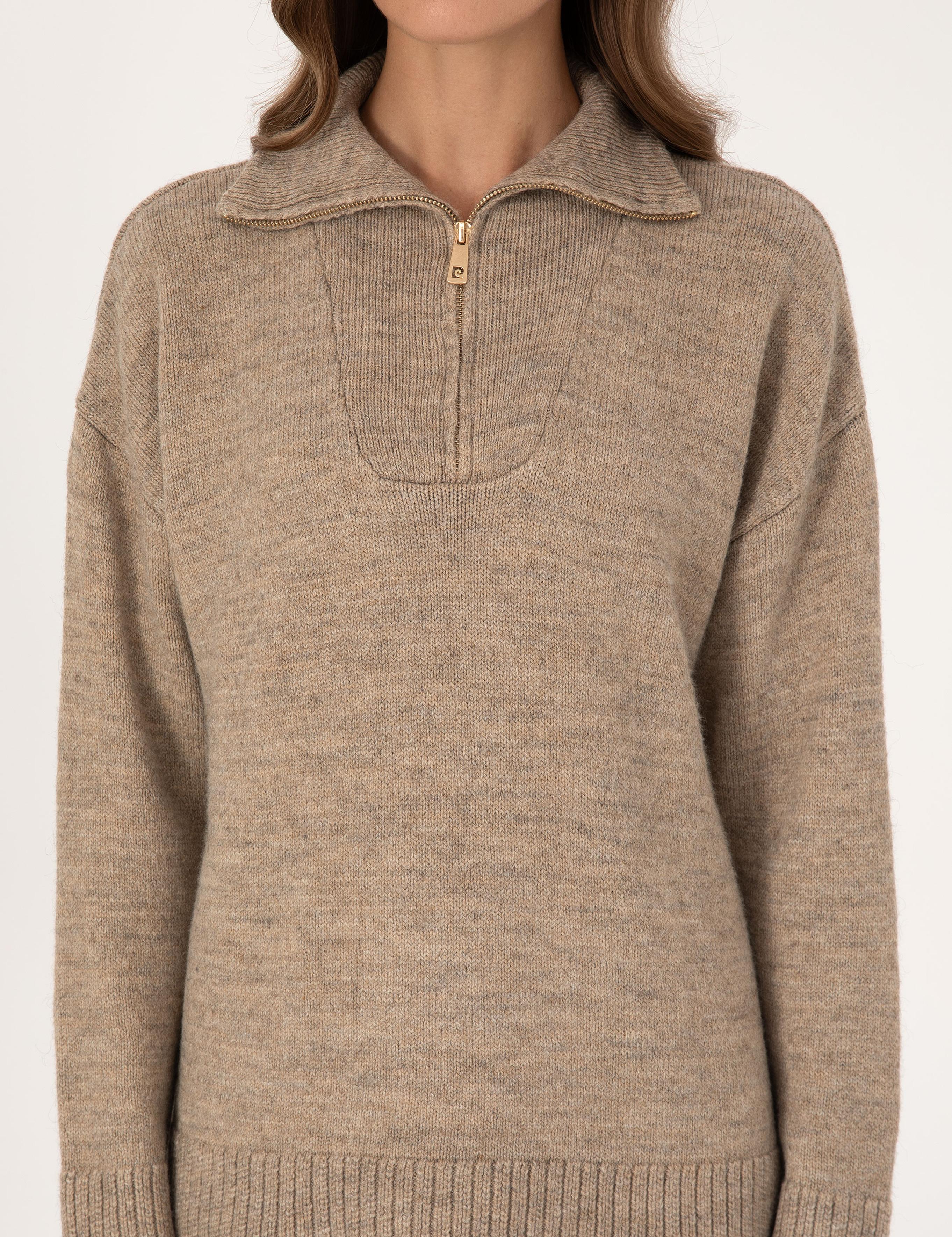 Vizon Comfort Fit Fermuarlı Dik Yaka Kazak