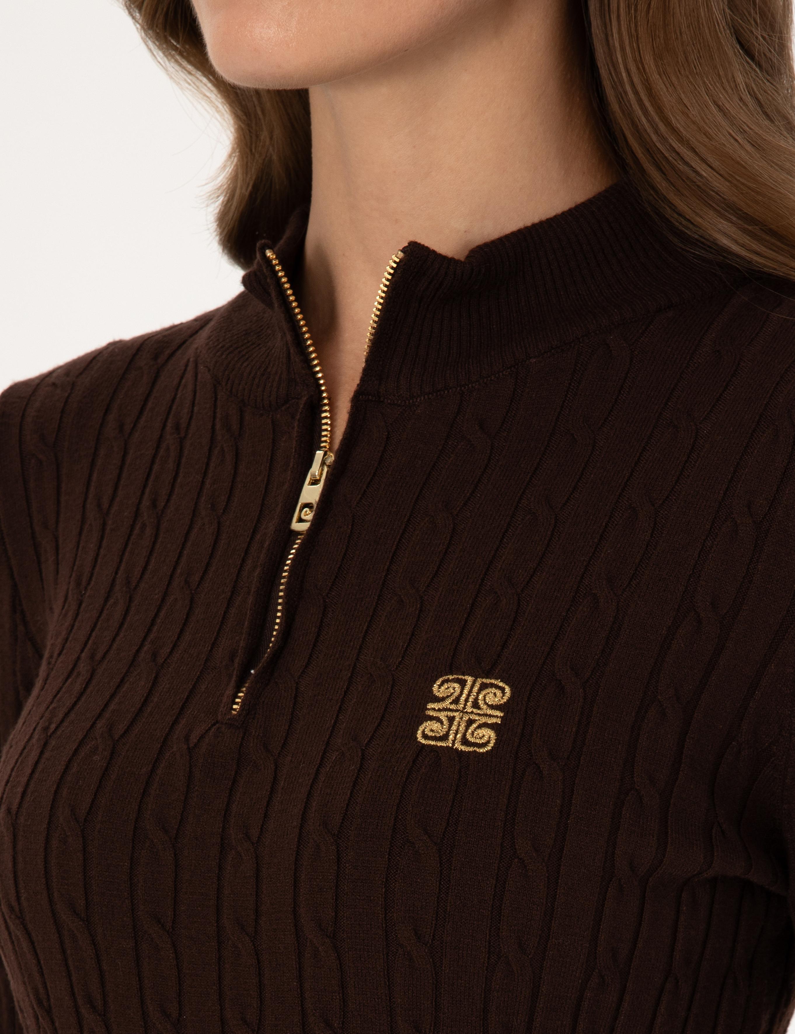 Kahverengi Slim Fit Basic Kazak