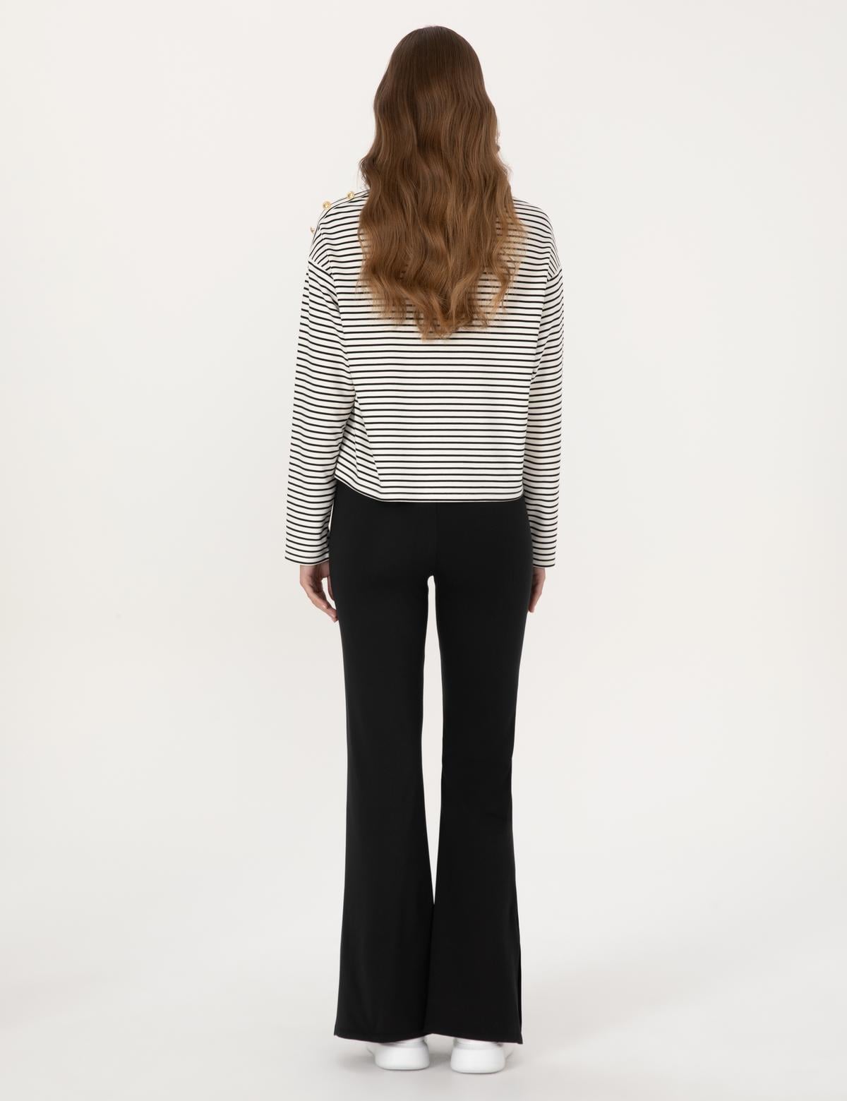 Siyah Flare Fit Tayt - 50314957017