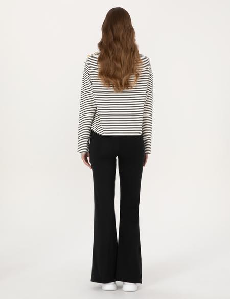 Siyah Flare Fit Tayt - 50314957017