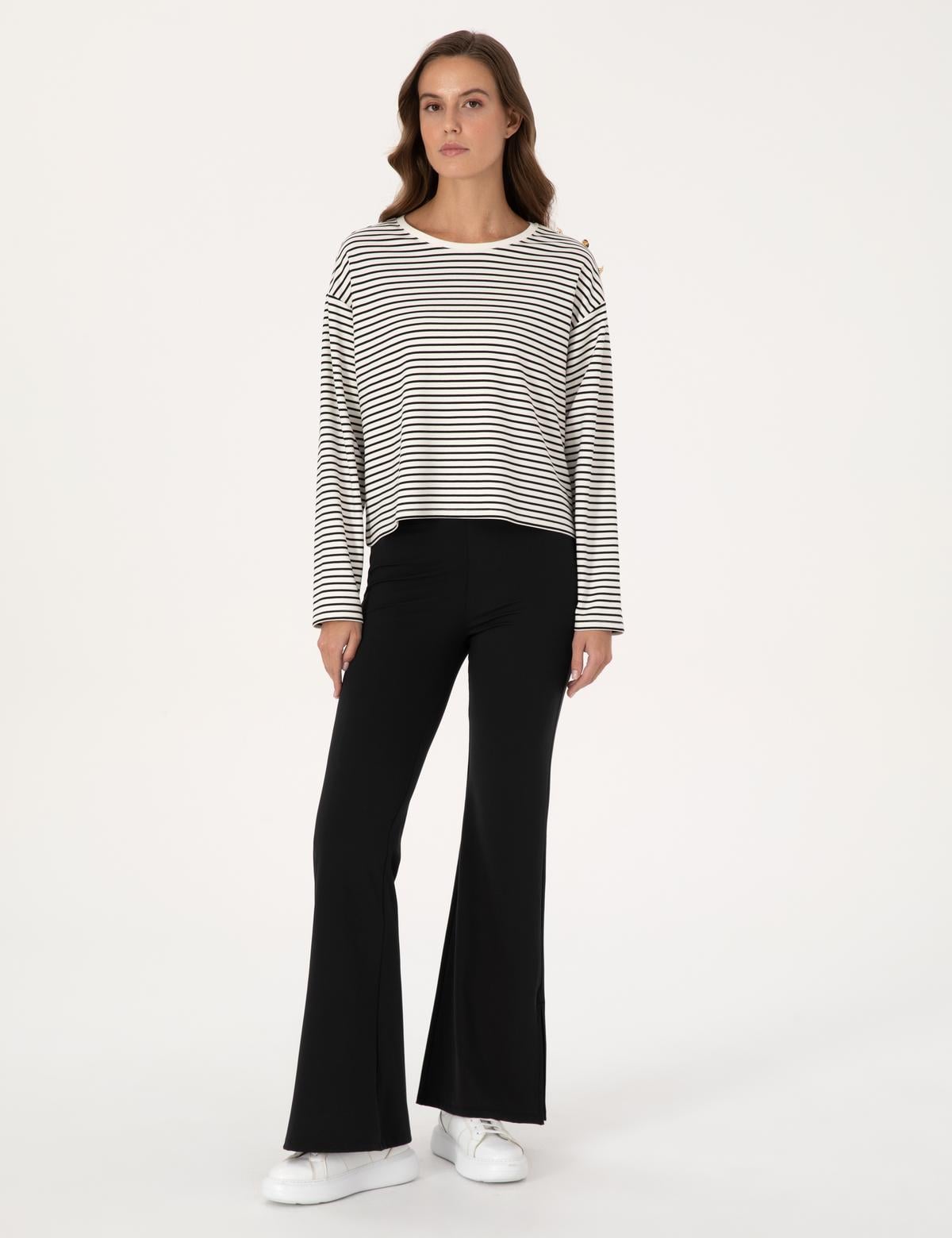 Siyah Flare Fit Tayt