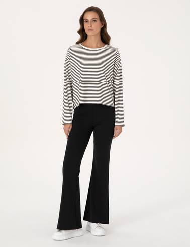 Siyah Flare Fit Tayt