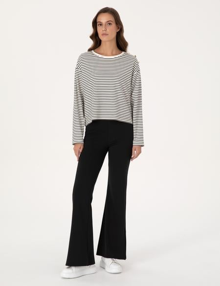 Siyah Flare Fit Tayt - 50314957017