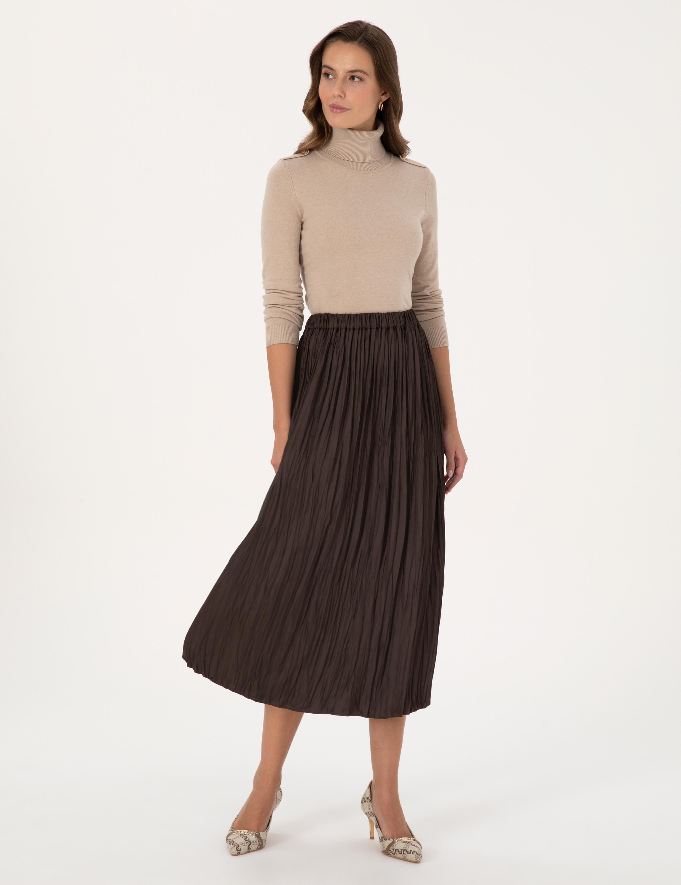 Kahverengi A Kesim Dokuma Etek