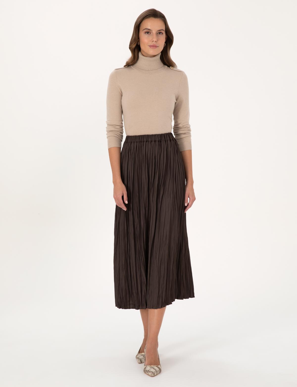 Kahverengi A Kesim Dokuma Etek