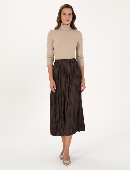 Kahverengi A Kesim Dokuma Etek - 50315695009