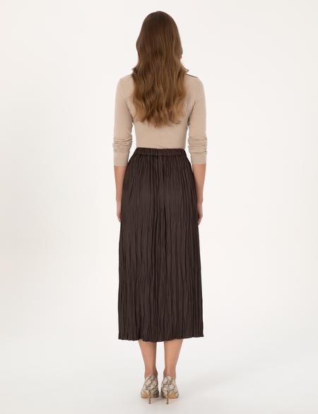 Kahverengi A Kesim Dokuma Etek - 50315695009