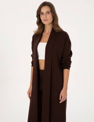 Kahverengi Comfort Fit Triko Hırka