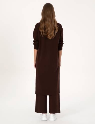 Kahverengi Comfort Fit Triko Hırka