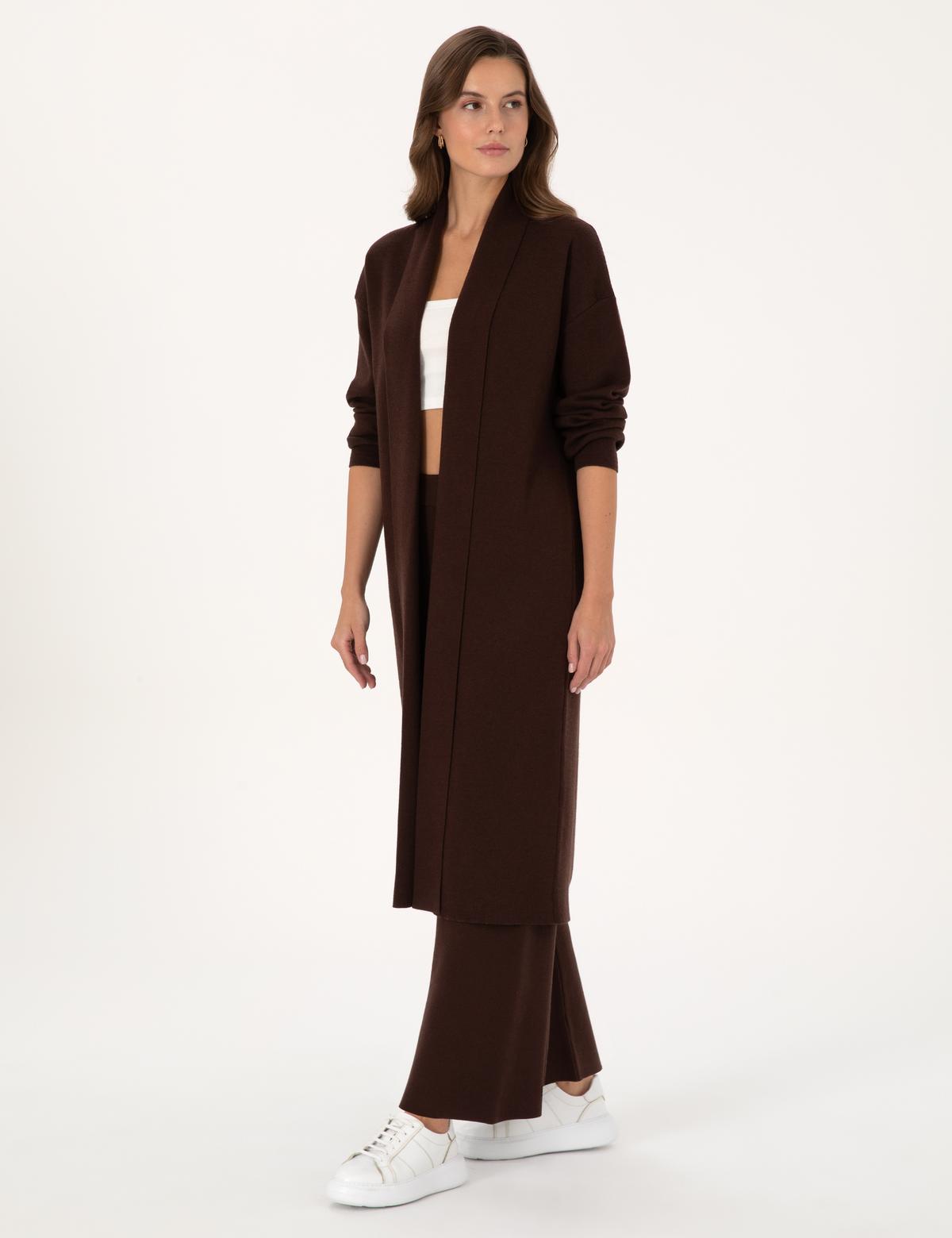 Kahverengi Comfort Fit Triko Hırka - 50311603013