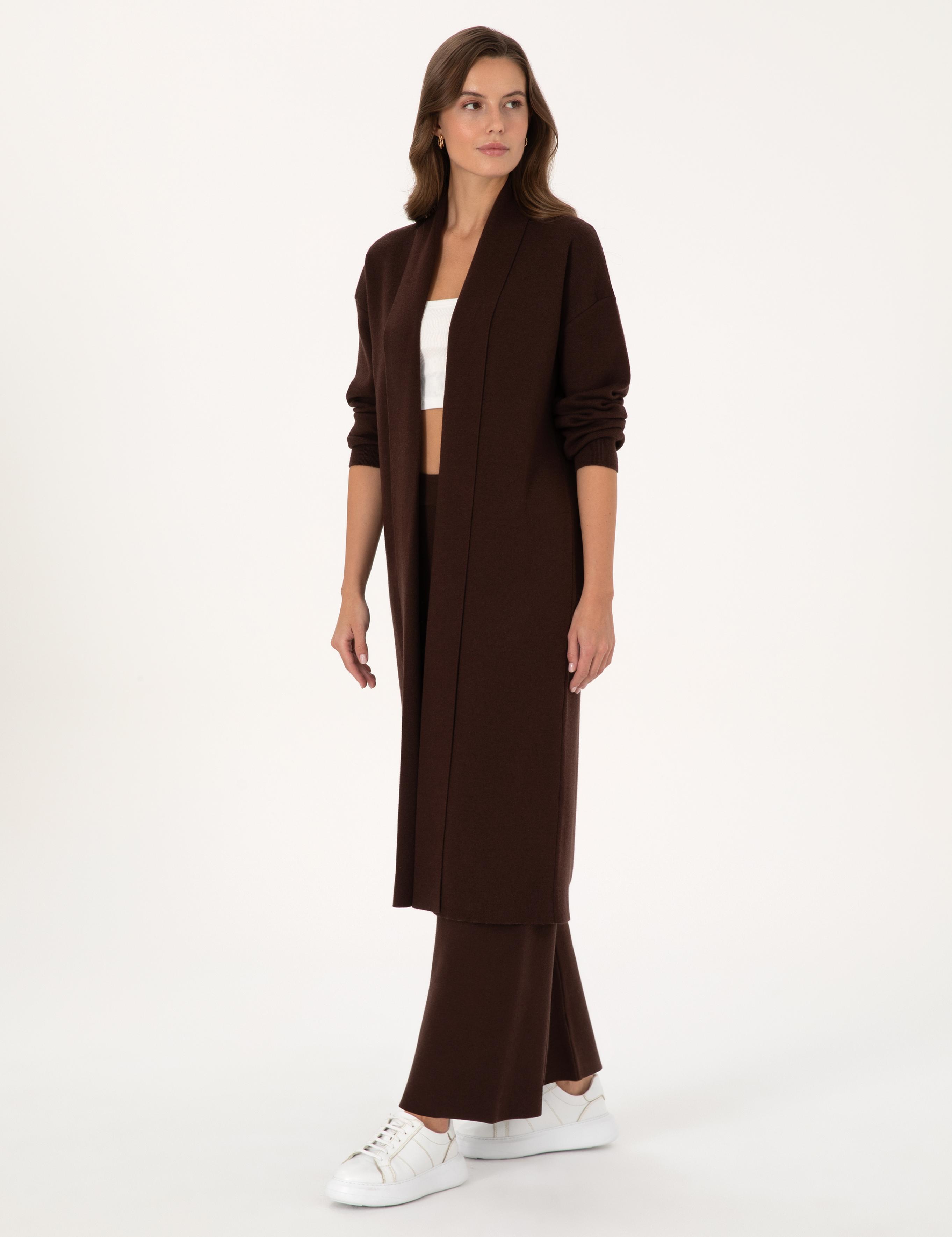 Kahverengi Comfort Fit Triko Hırka