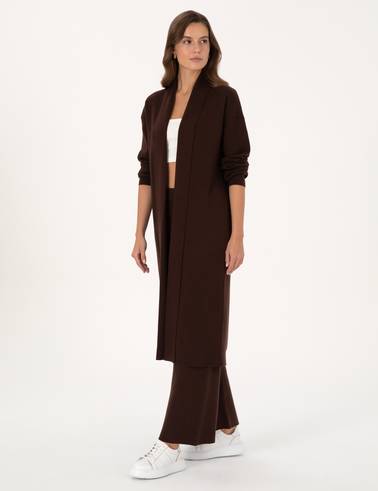 Kahverengi Comfort Fit Triko Hırka
