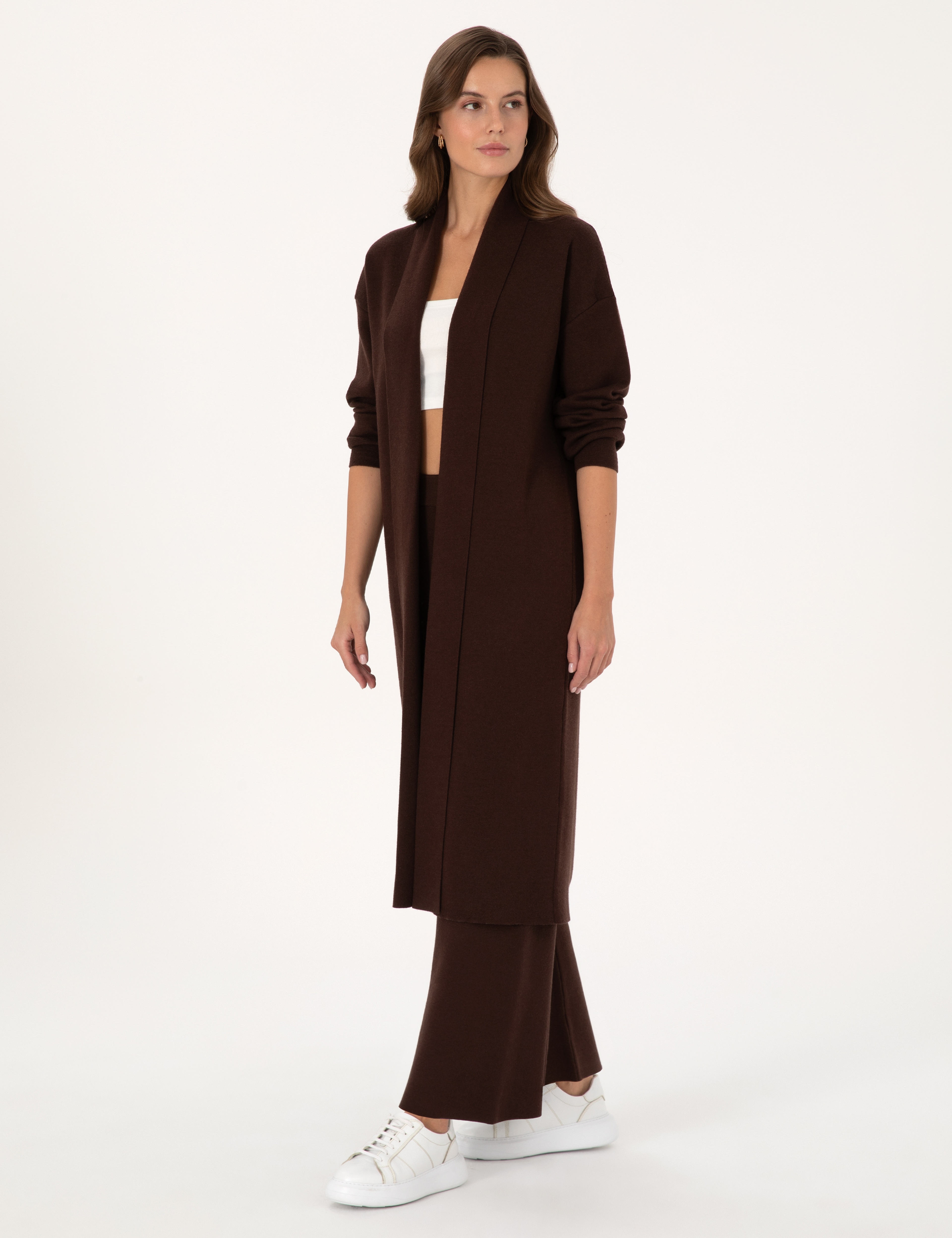 Kahverengi Comfort Fit Triko Hırka - Image 3