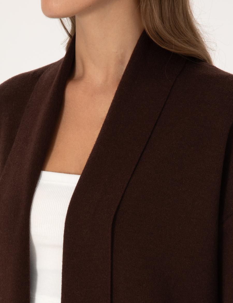 Kahverengi Comfort Fit Triko Hırka