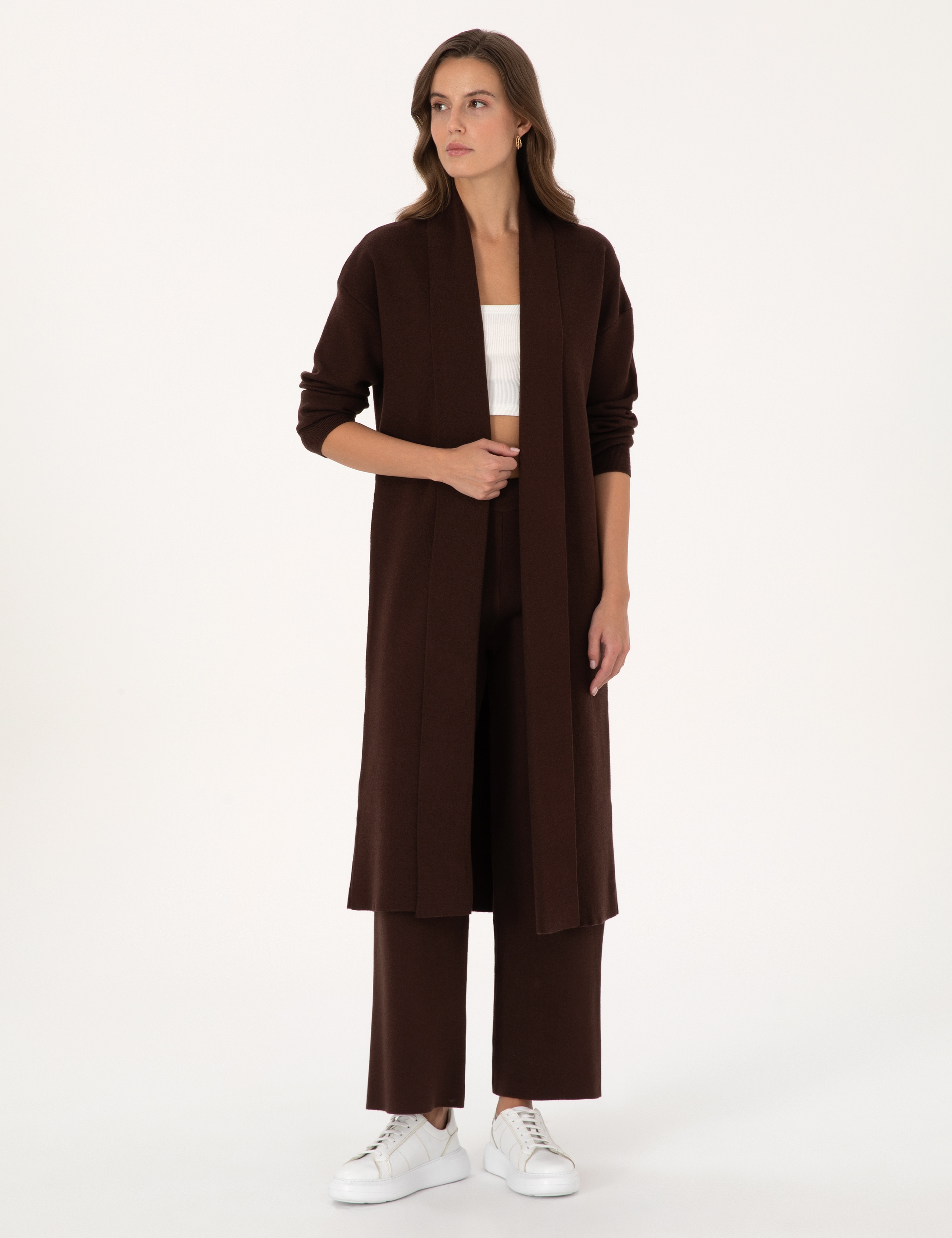 Kahverengi Comfort Fit Triko Hırka - Image 1