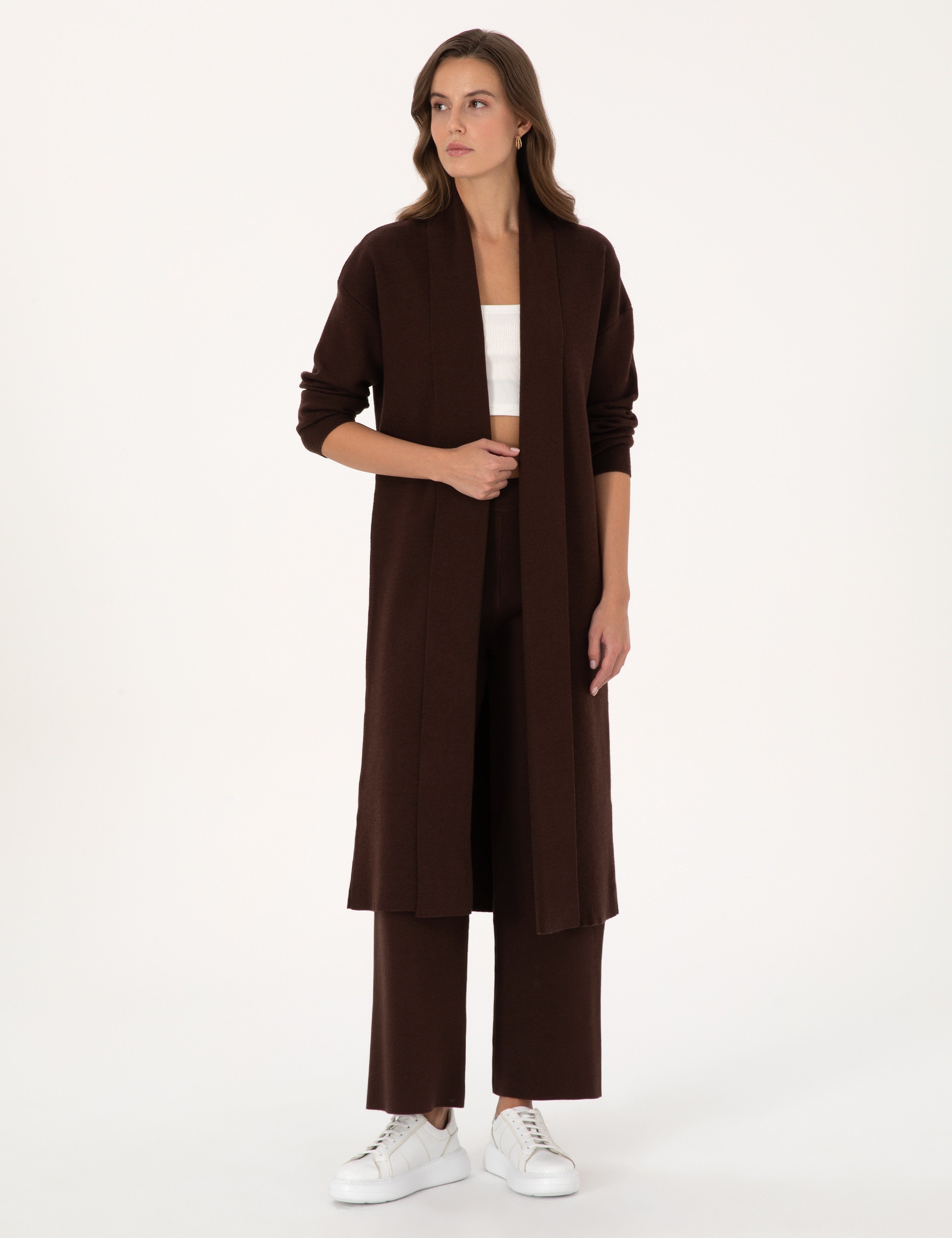 Kahverengi Comfort Fit Triko Hırka