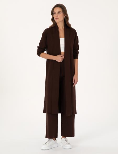 Kahverengi Comfort Fit Triko Hırka - 50311603013