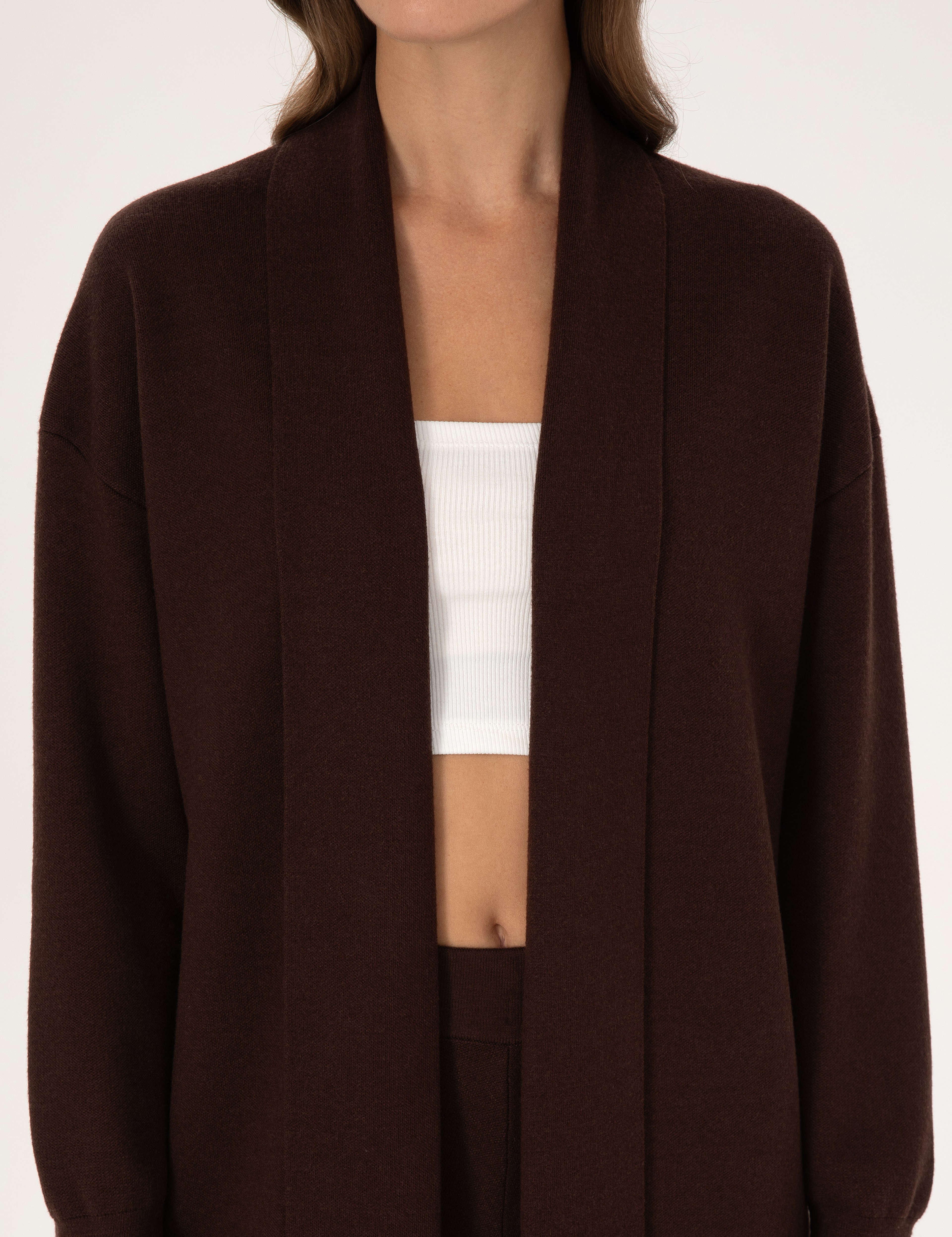 Kahverengi Comfort Fit Triko Hırka - Image 5