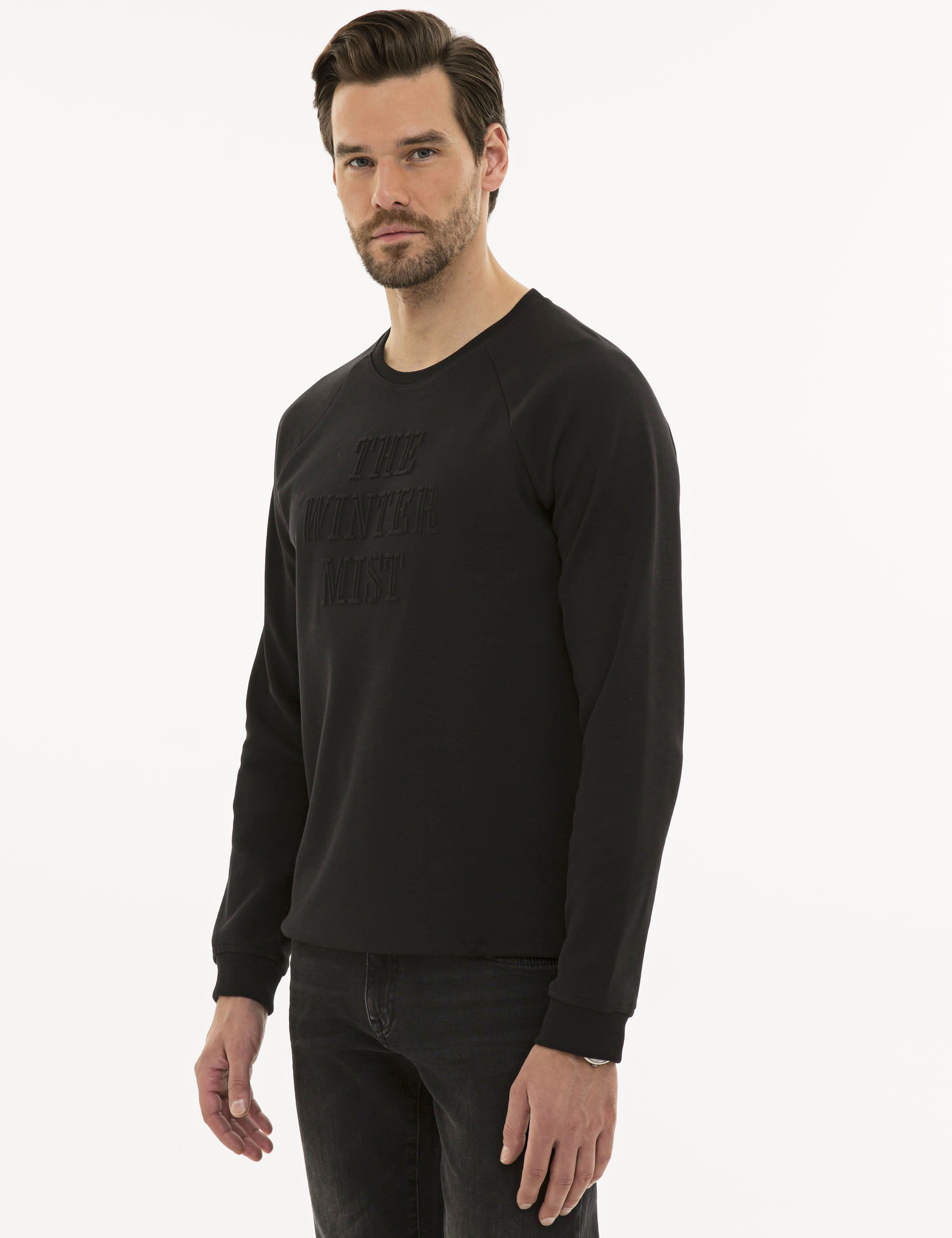 Siyah Regular Fit Sweatshirt - Image 3