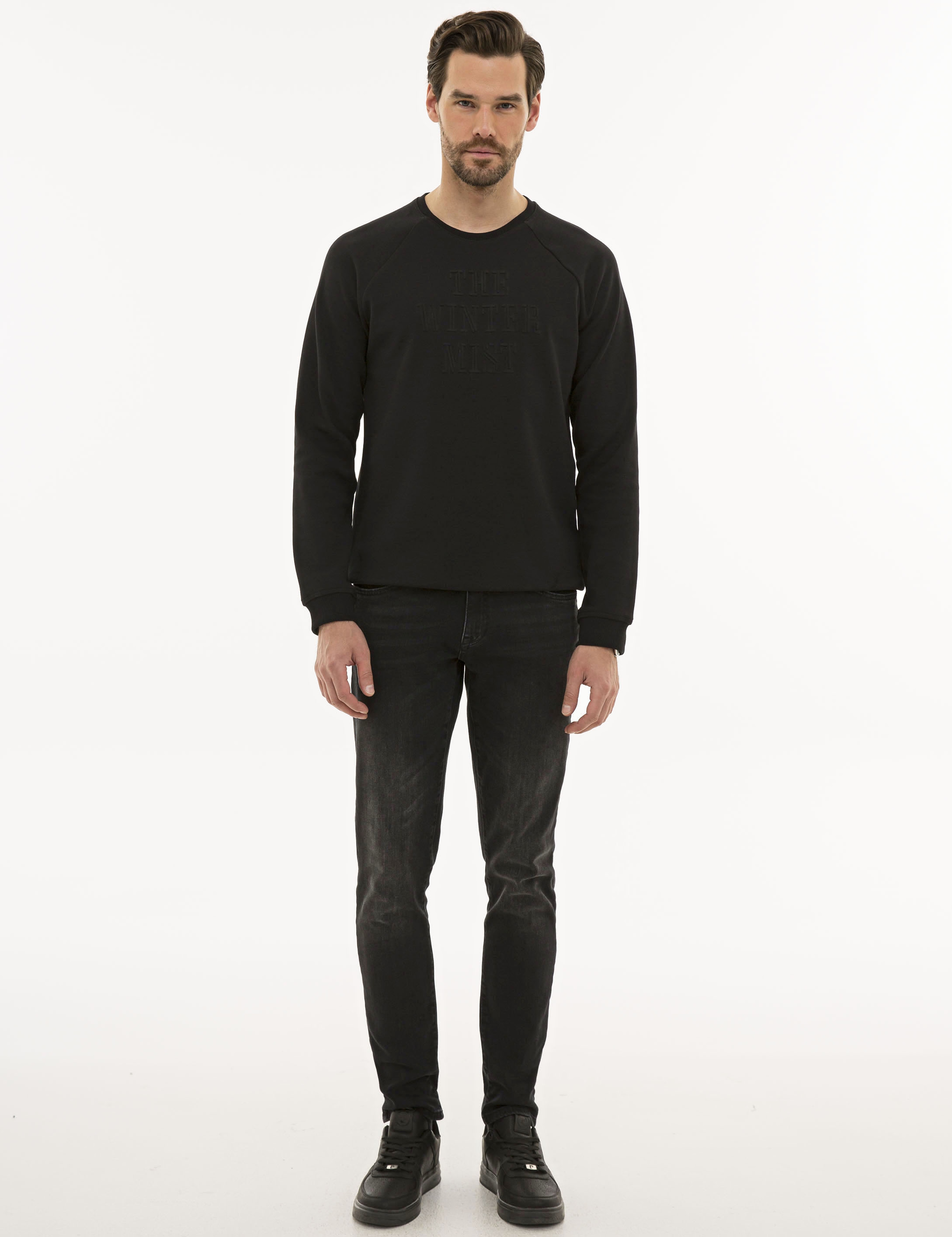 Siyah Regular Fit Sweatshirt - Image 5