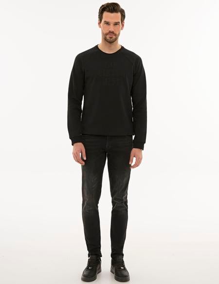Siyah Regular Fit Sweatshirt - 50228423021
