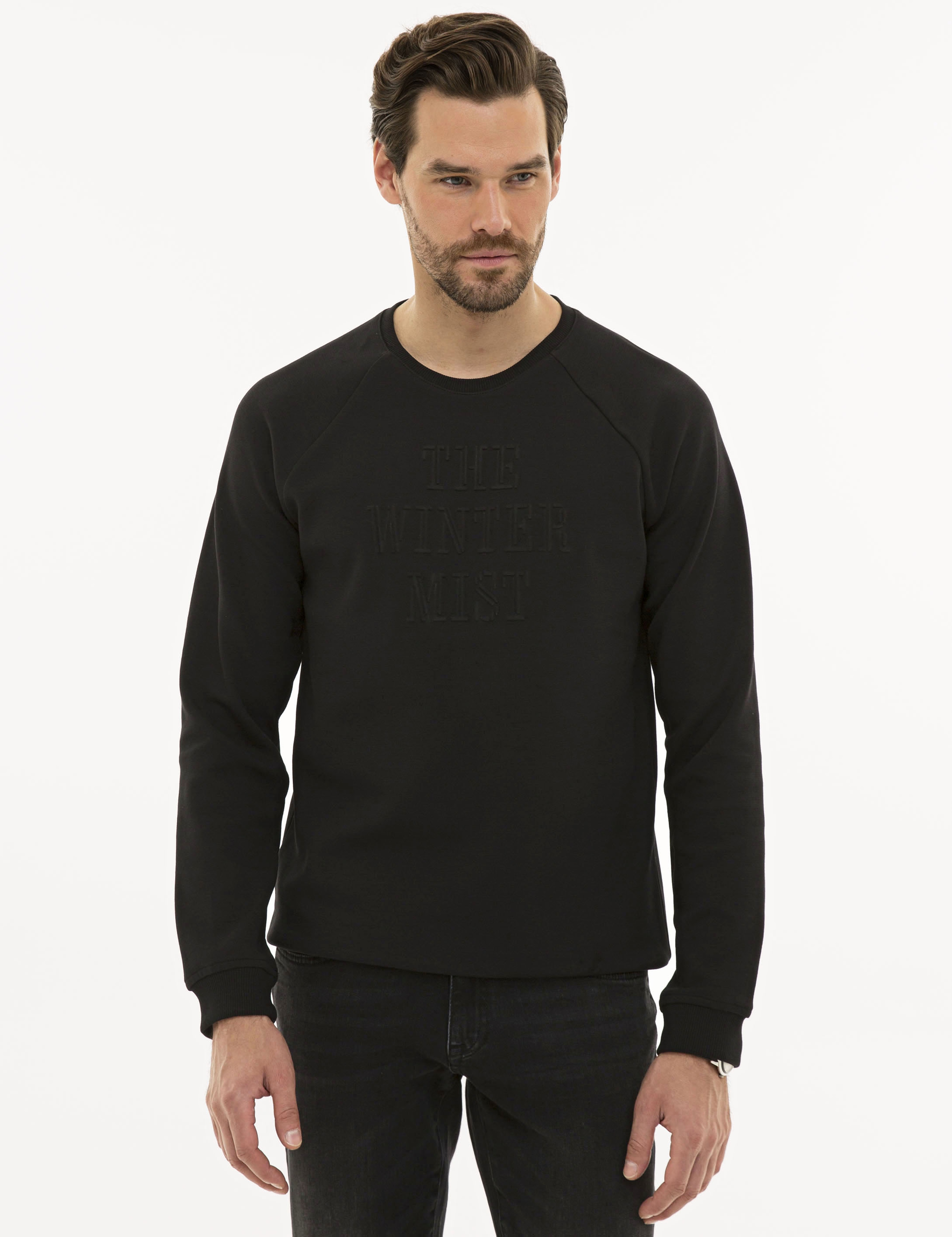 Siyah Regular Fit Sweatshirt - Image 1