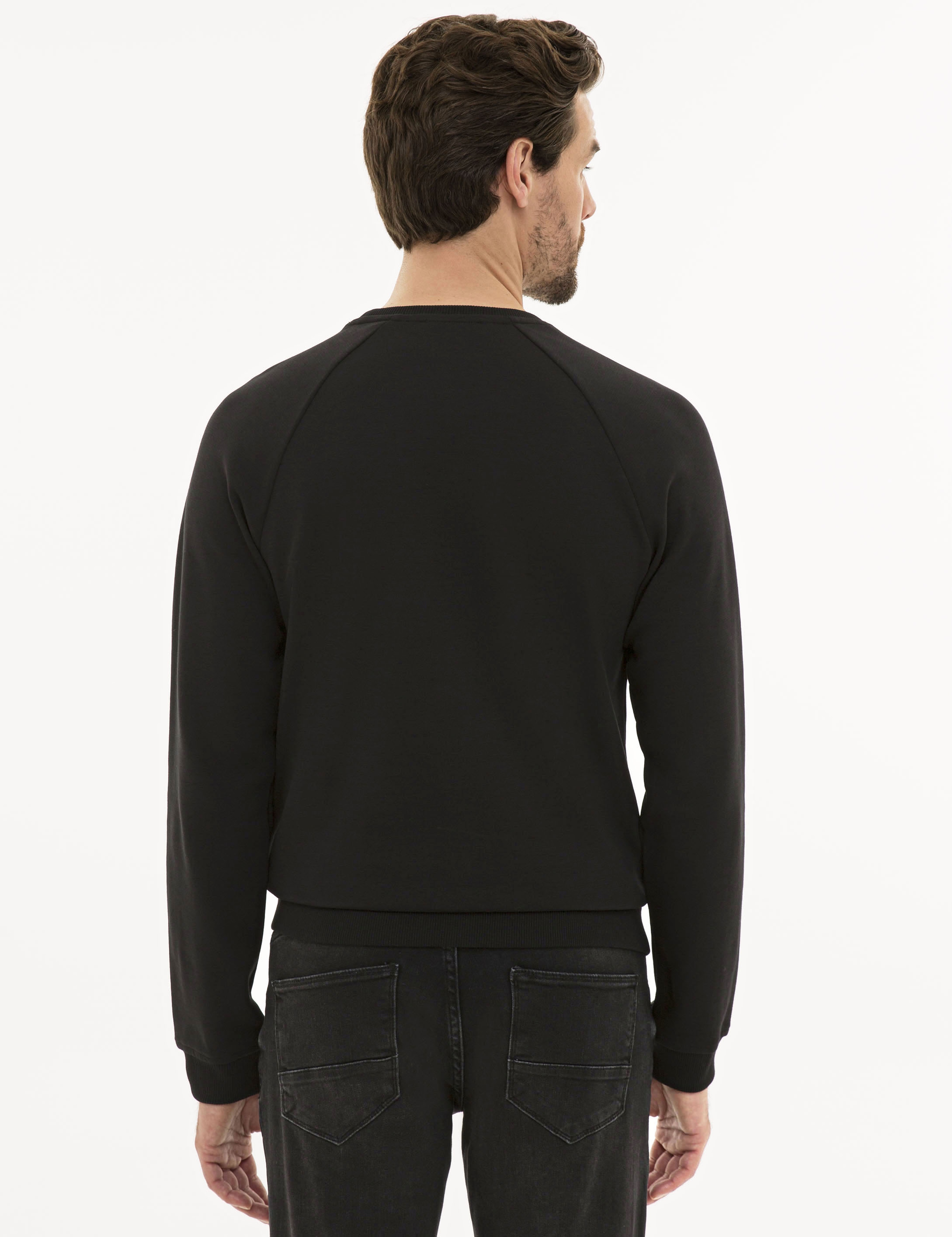 Siyah Regular Fit Sweatshirt - Image 4