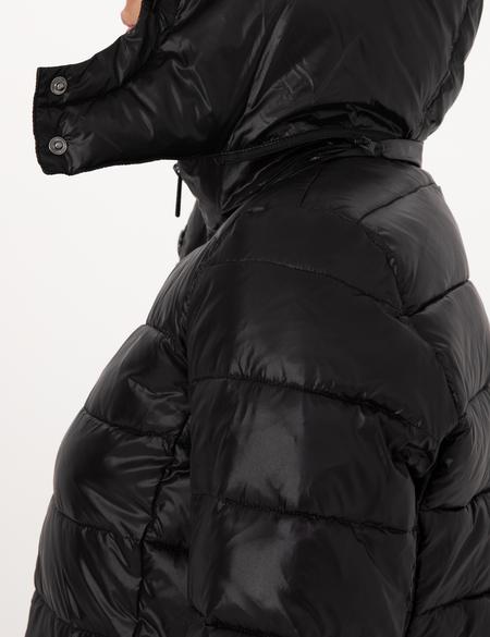 Siyah Çıkarılabilir Kapüşonlu Mont - 50314169002