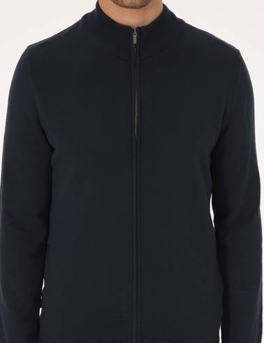Lacivert Slim Fit Fermuarlı Triko Hırka