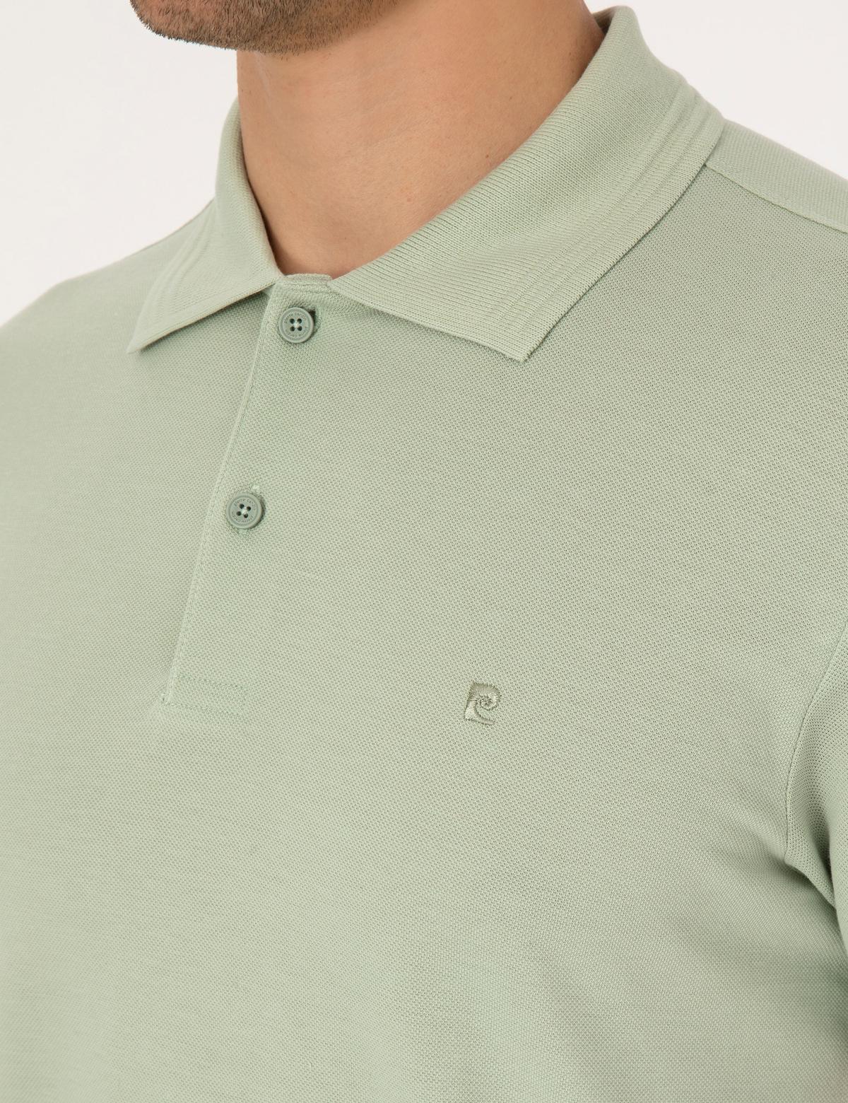 Yeşil Slim Fit Basic Tişört - 50325323065