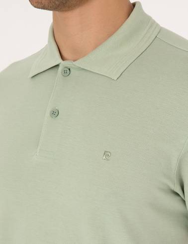 Çağla Slim Fit %100 Pamuk Kıvrılmaz Düğmeli Polo Yaka Basic Tişört