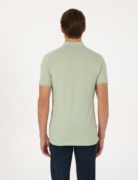 Yeşil Slim Fit Basic Tişört - 50325323065